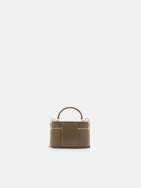 Ari Leather Vanity Case, Dark Taupe, hi-res