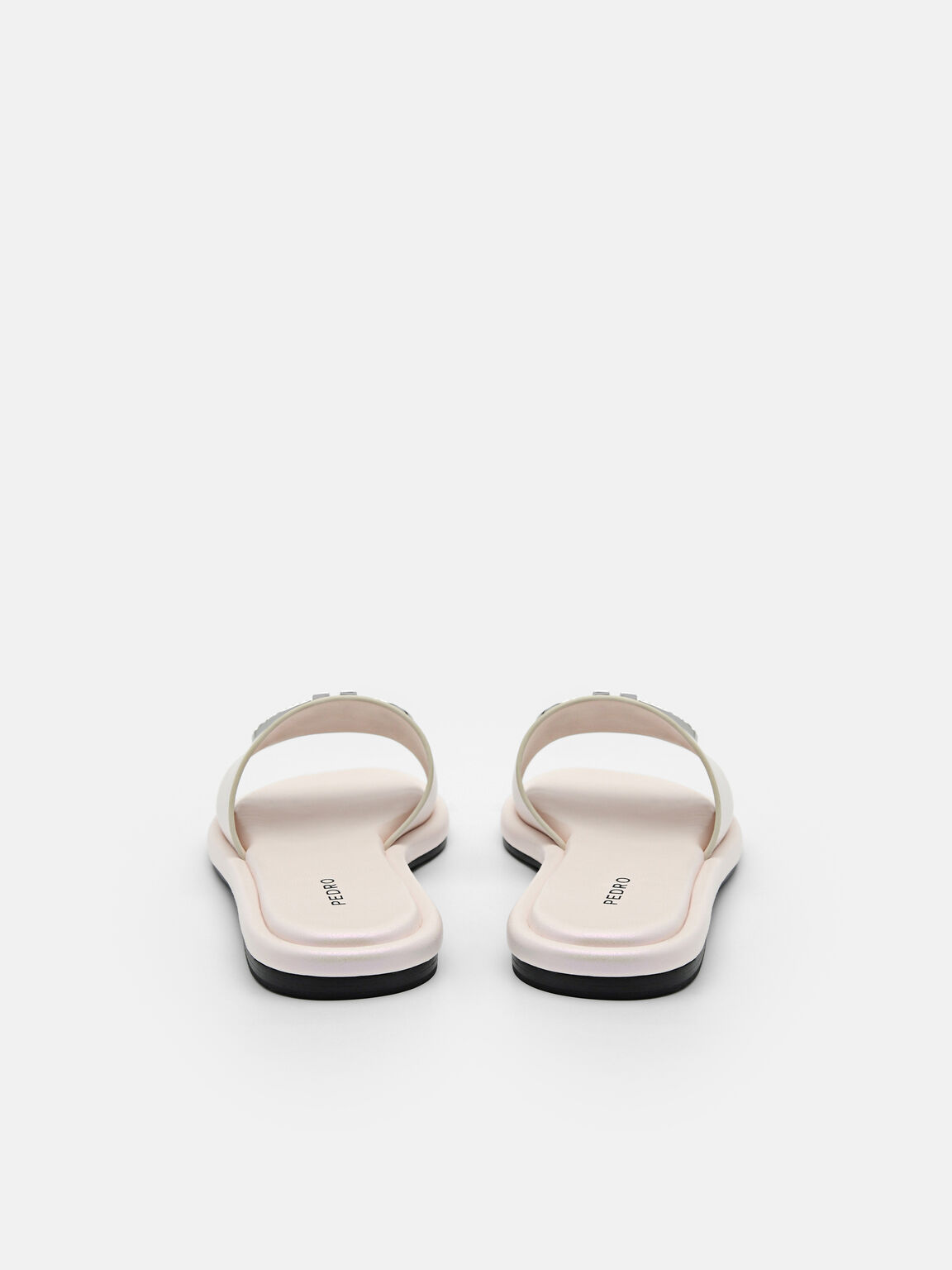 PEDRO Icon Pearlized Leather Sandals, White