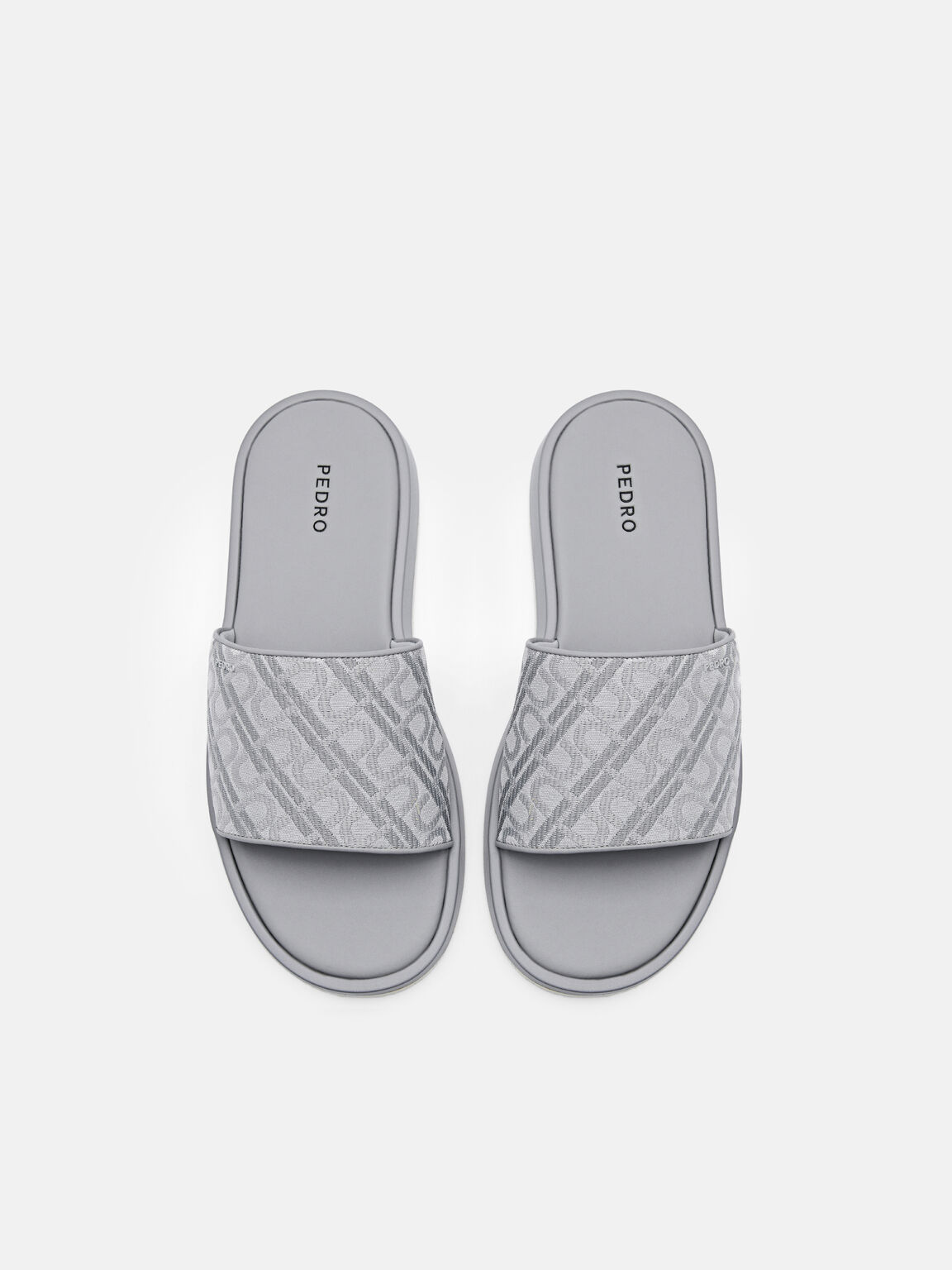 PEDRO Icon Jacquard Slide Sandals, Grey