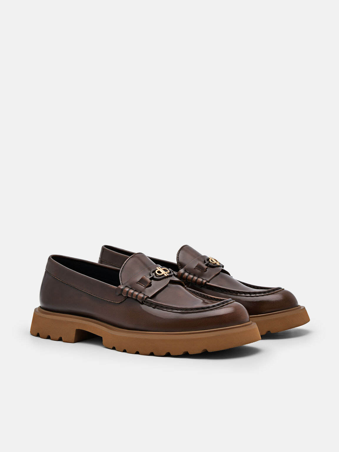 PEDRO Icon Leather Loafers, Dark Brown, hi-res