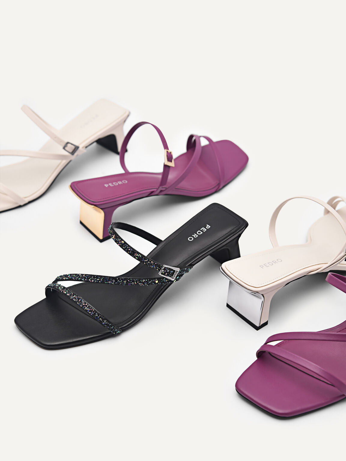 Lyra Heel Sandals, Purple, hi-res