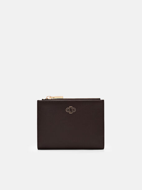 Leather Bi-Fold Wallet, Dark Brown, hi-res