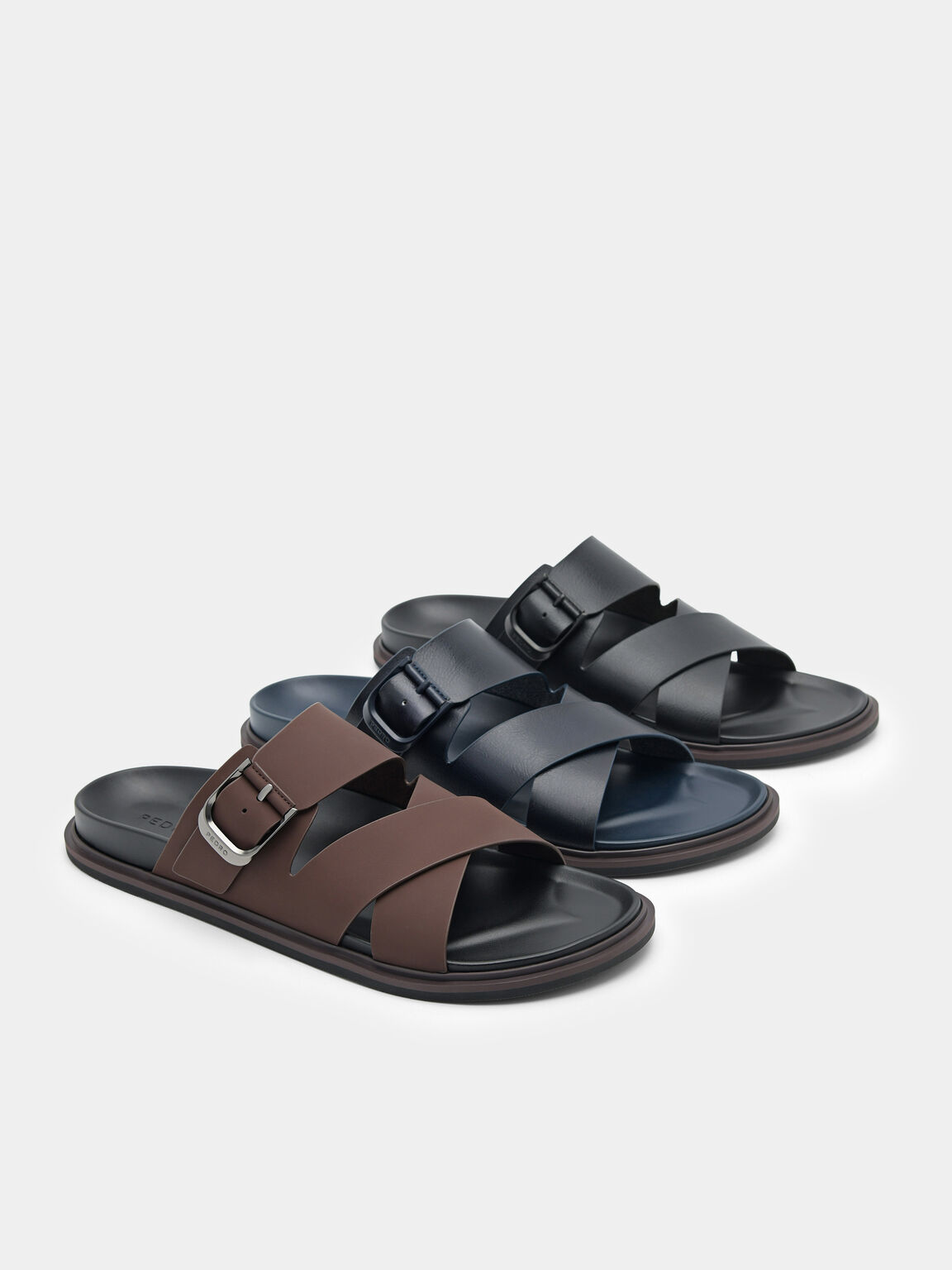 Helix Cross Sandals, Dark Brown, hi-res