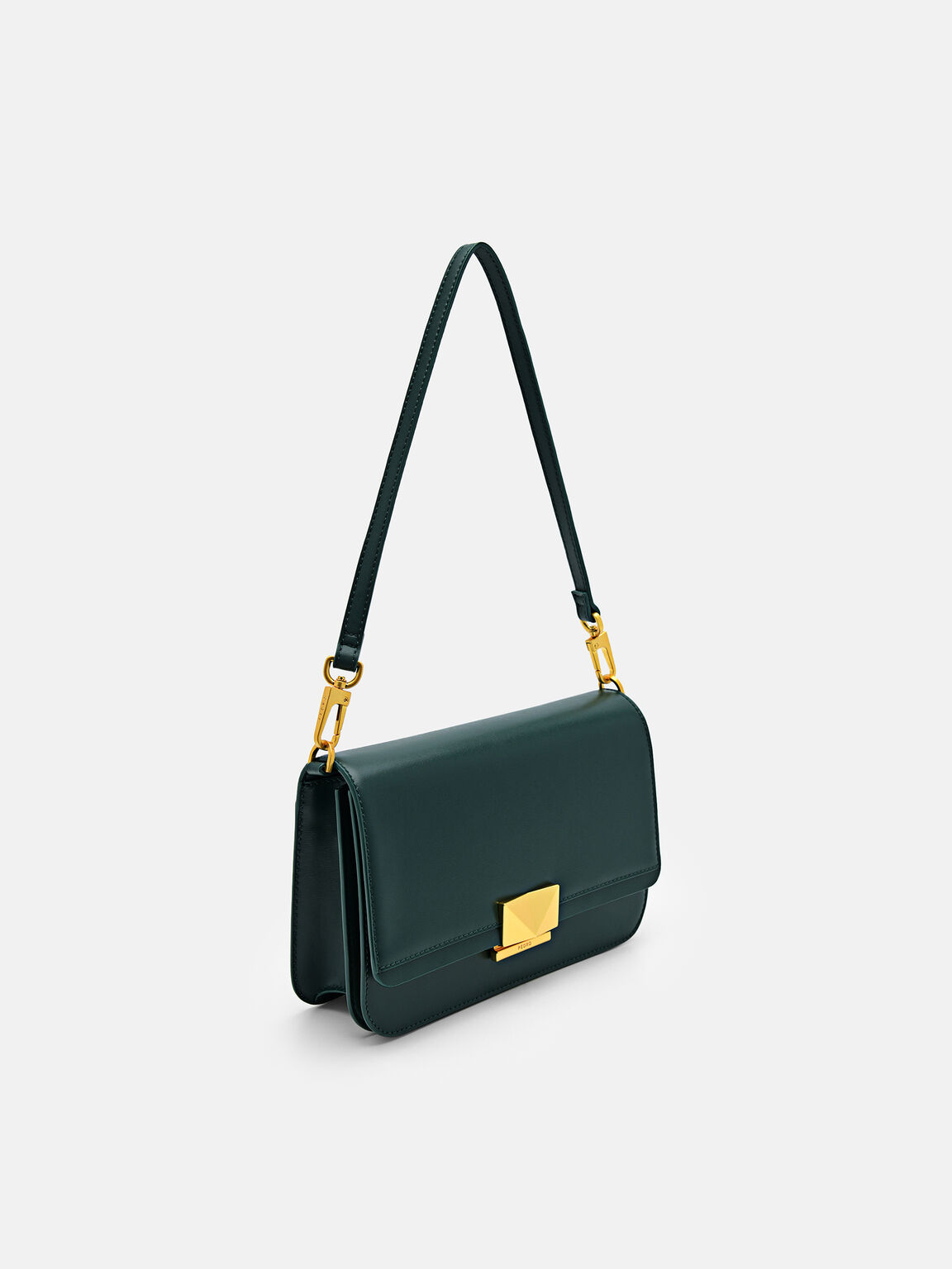 PEDRO Studio Pixel Leather Shoulder Bag, Dark Green, hi-res