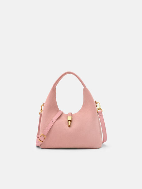 T&uacute;i x&aacute;ch h&igrave;nh b&aacute;n nguyệt Hitch, Pink Suede, hi-res