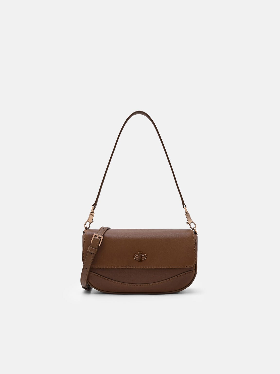 Willow Leather Shoulder Bag, Brown, hi-res