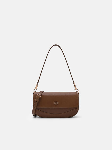 Willow Leather Shoulder Bag, Brown, hi-res