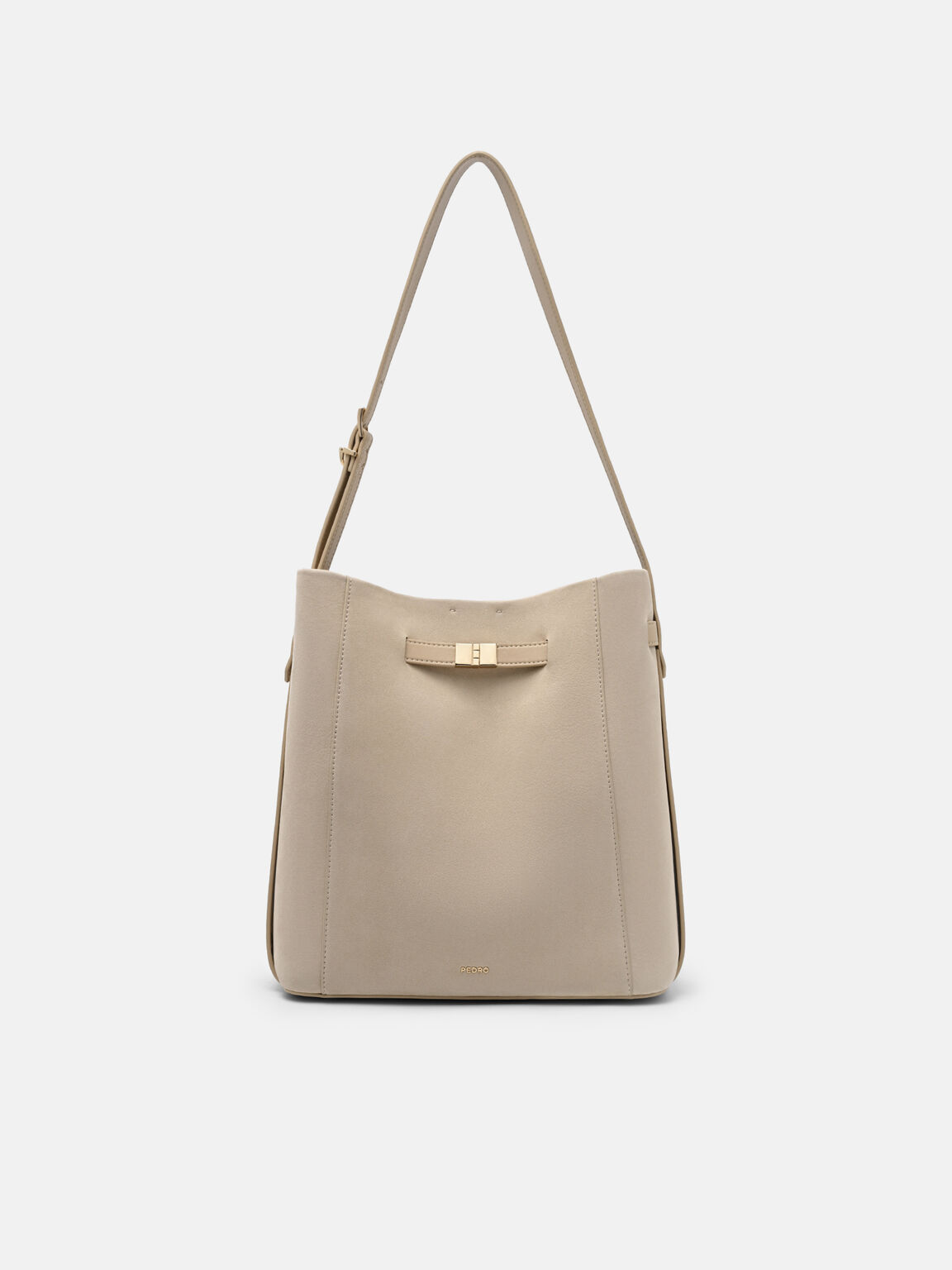 Jatte Belt Leather Bucket Bag, Sand Nubuck, hi-res