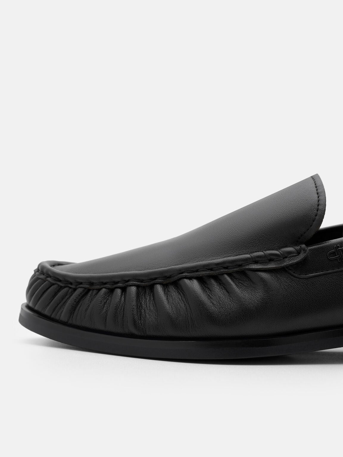 Moccasin Loafers, Black, hi-res