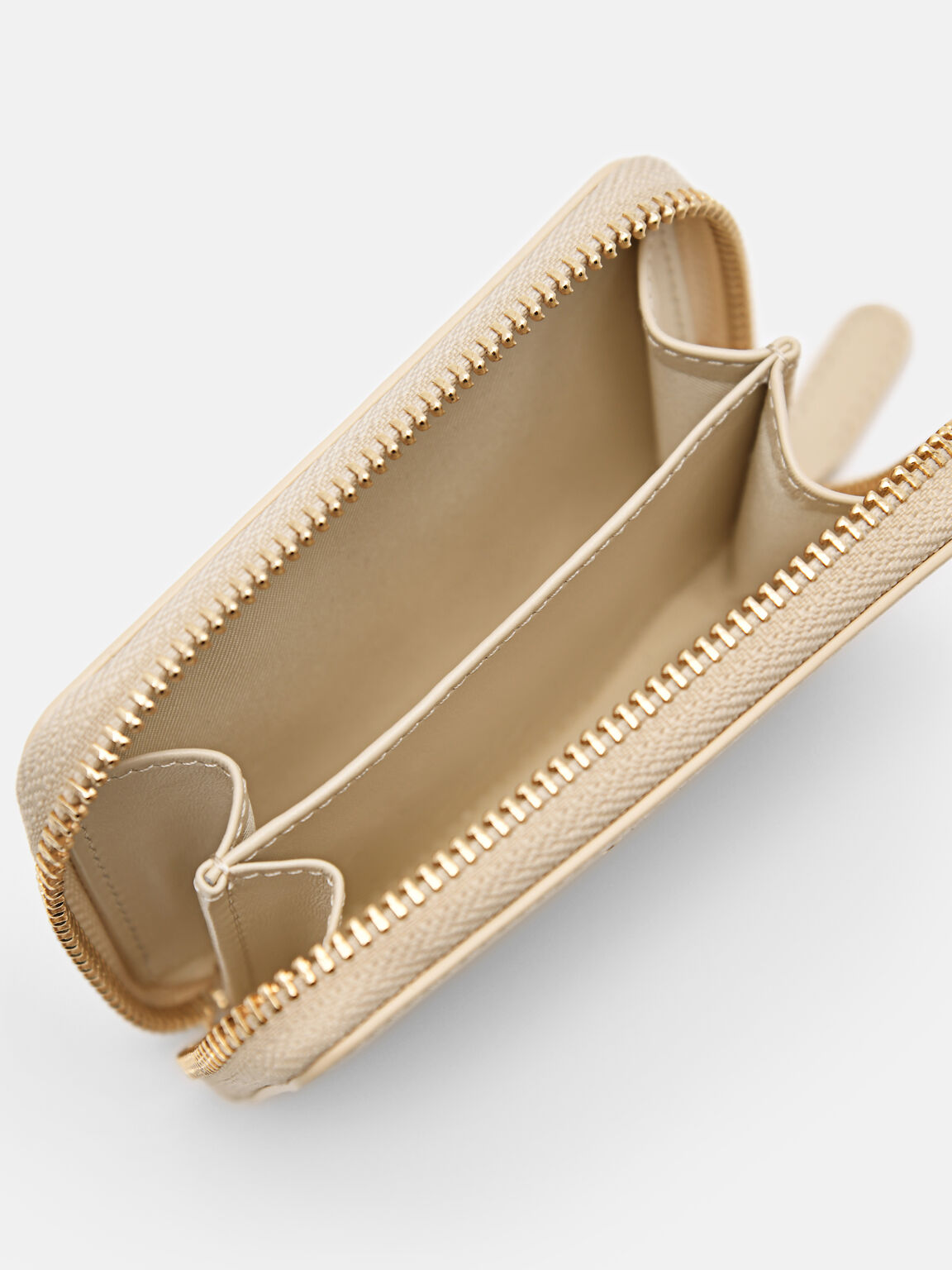 Chain Leather Wallet, Sand, hi-res