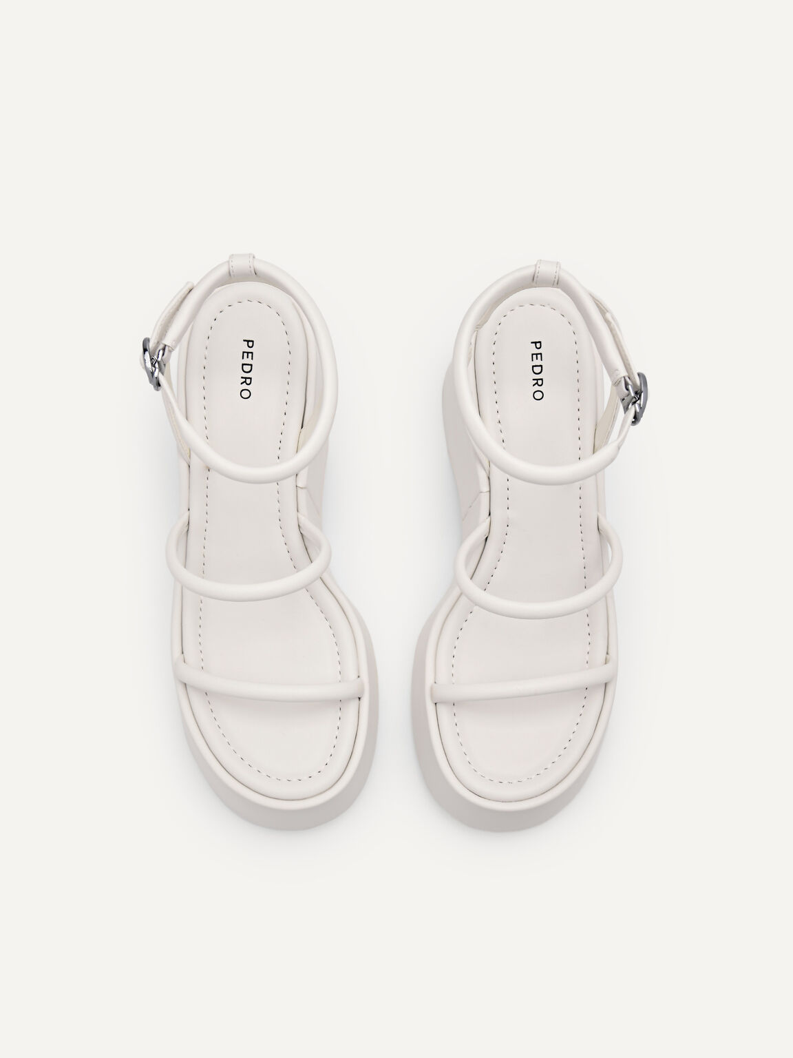 Aryna Platform Sandals, White, hi-res