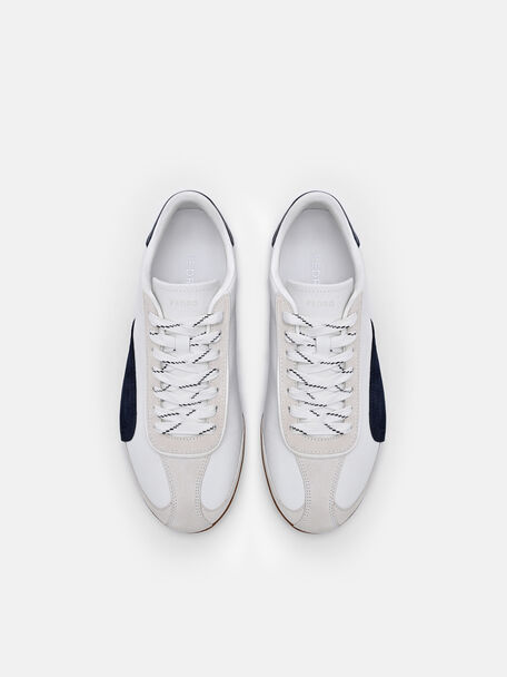 Crest Leather Sneakers, Chalk, hi-res