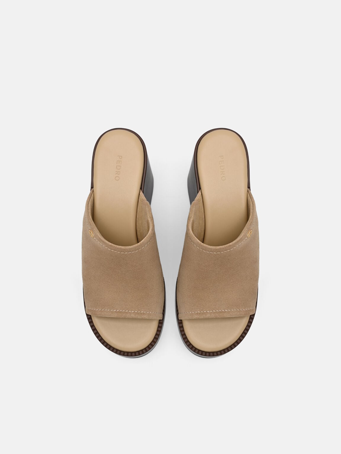 Estella Suede Platform Wedge Sandals, Sand, hi-res