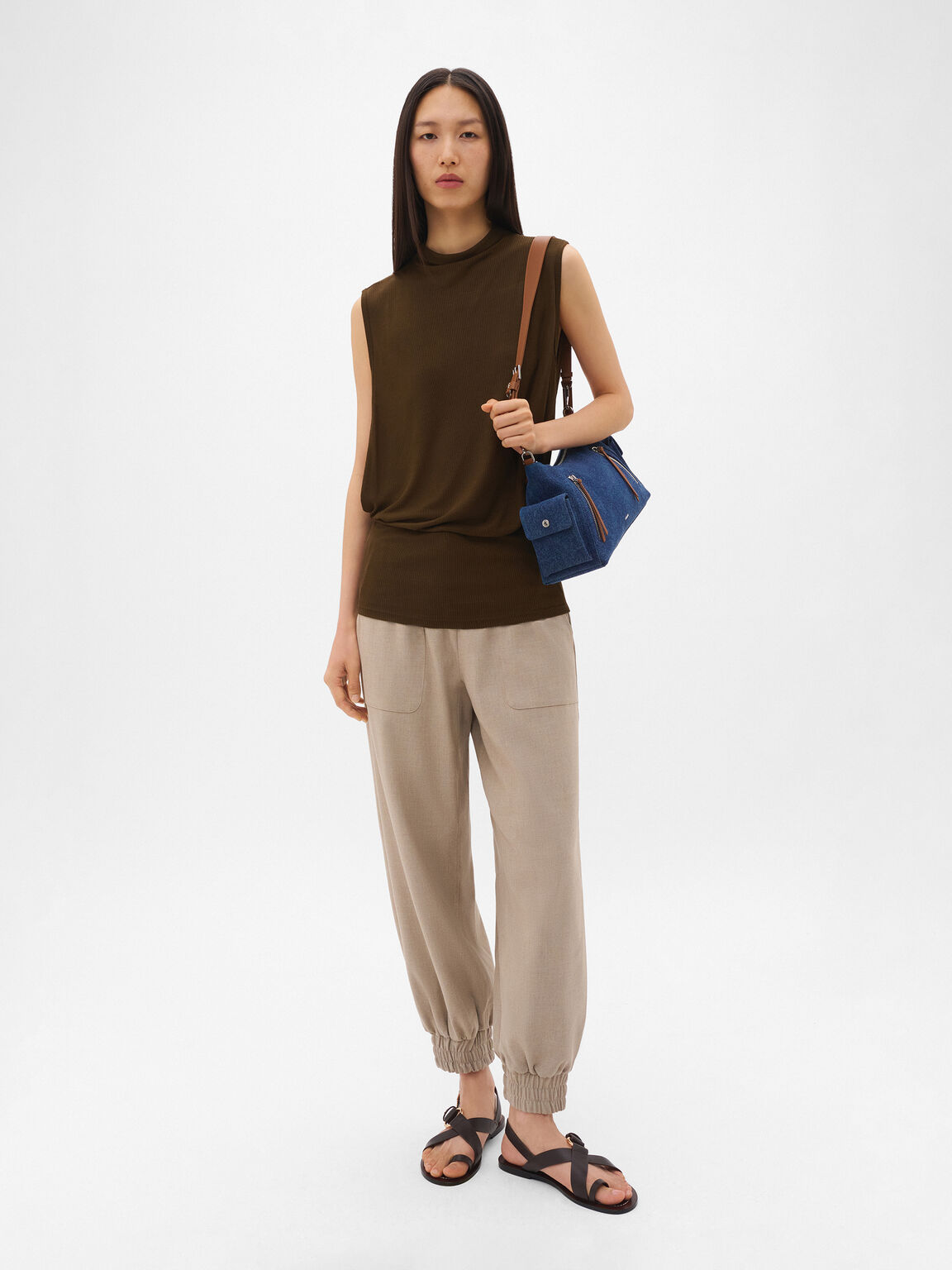 Kristen Denim Shoulder Bag, Blue Denim