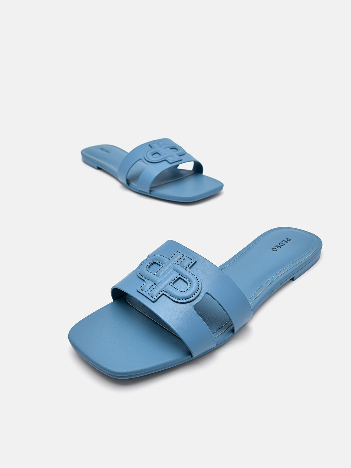 PEDRO Icon Leather Slip-On Sandals, Slate Blue, hi-res