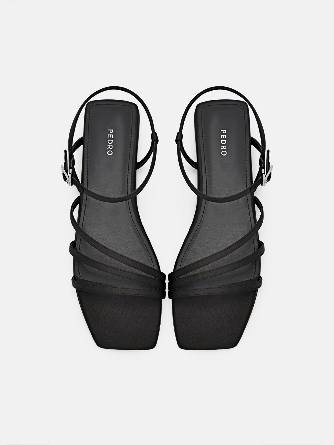 Peggy Ankle Strap Sandals, Black, hi-res