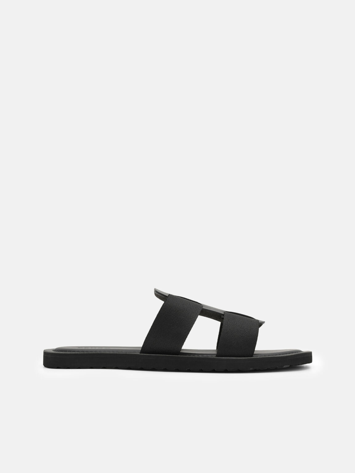 Grosgrain Band Sandals, Black, hi-res
