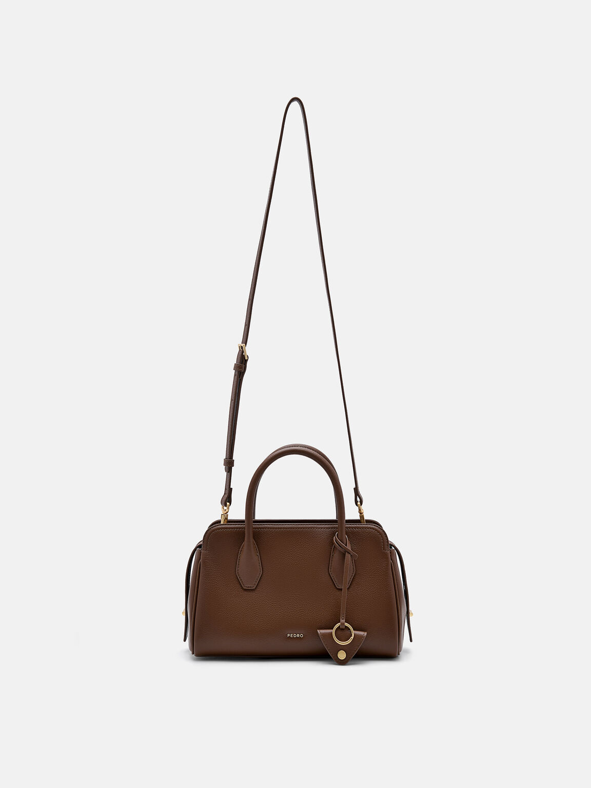 Túi xách hình thang Sybil Leather, Nâu, hi-res