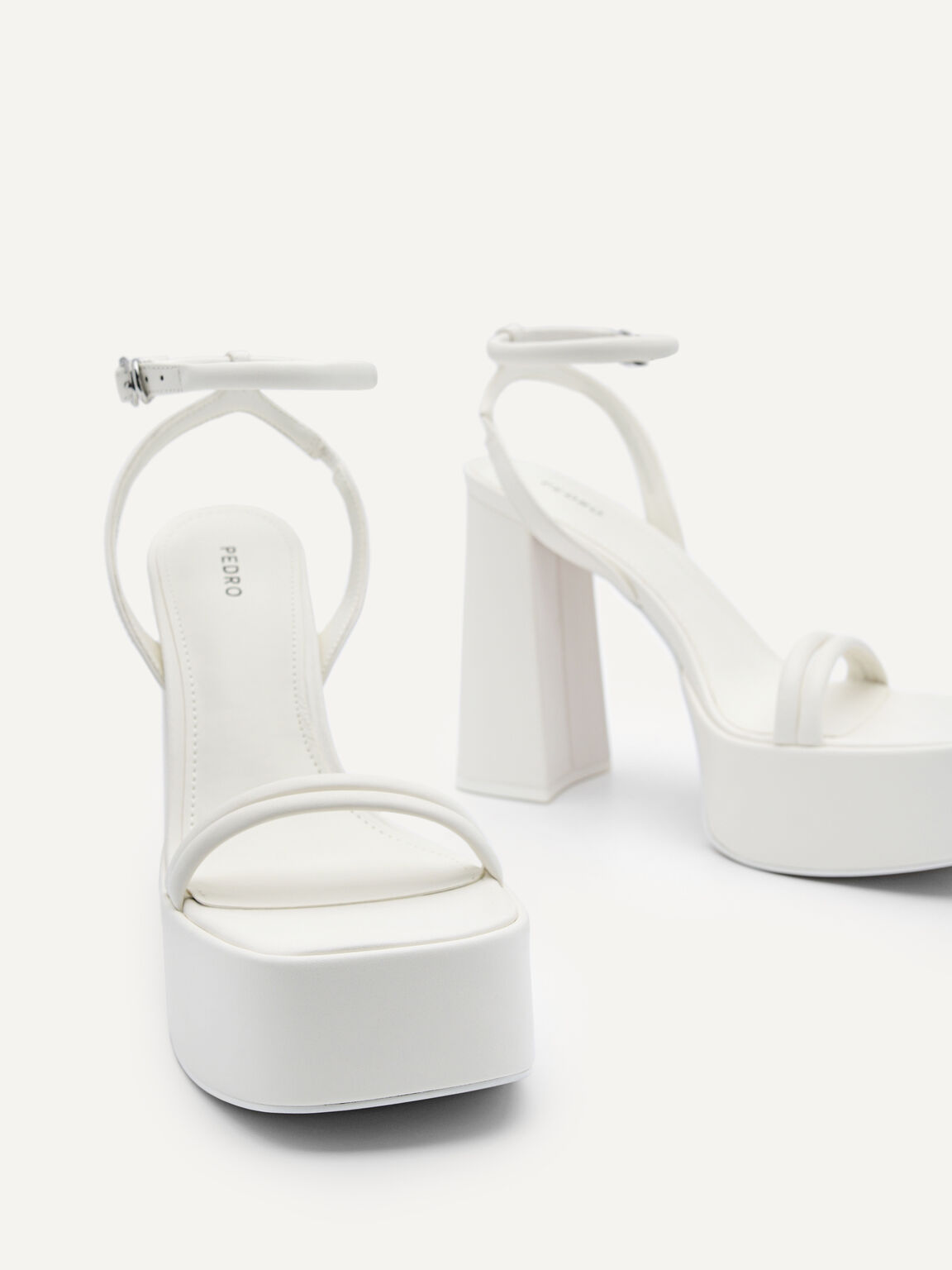 Aryna Heel Sandals, White, hi-res