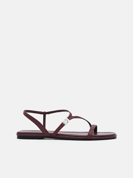 Gi&agrave;y sandals đế bệt Jatte, N&acirc;u Đỏ, hi-res