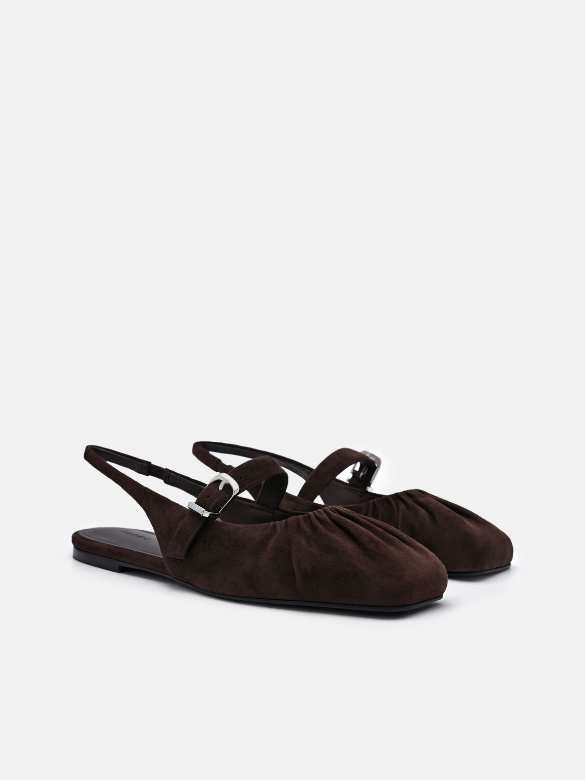 Gi&agrave;y sandals đế bệt Gabrielle, Dark Brown Suede, hi-res