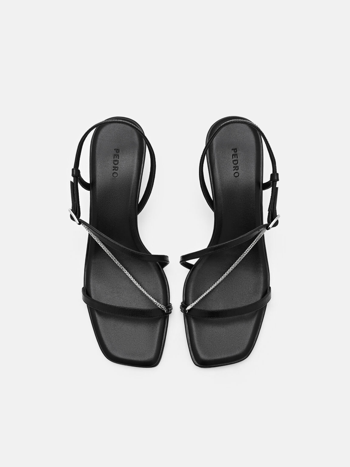 Marland Leather Heel Sandals, Black, hi-res