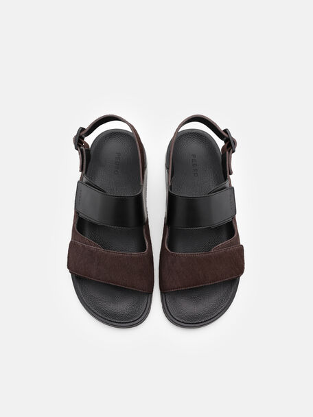 Jonah Backstrap Sandals, Dark Brown Pony, hi-res