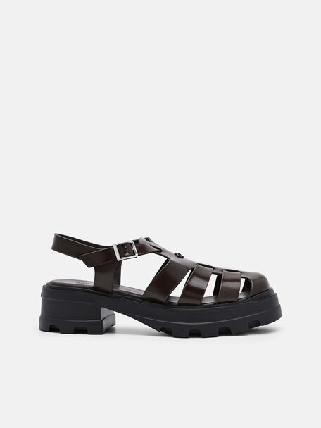 Gi&agrave;y sandals mũi tr&ograve;n Verlin, Dark Brown Box, hi-res
