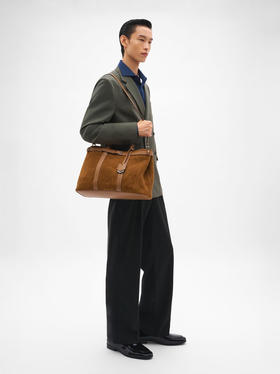 Tyson Duffel Bag, Cognac Suede, hi-res