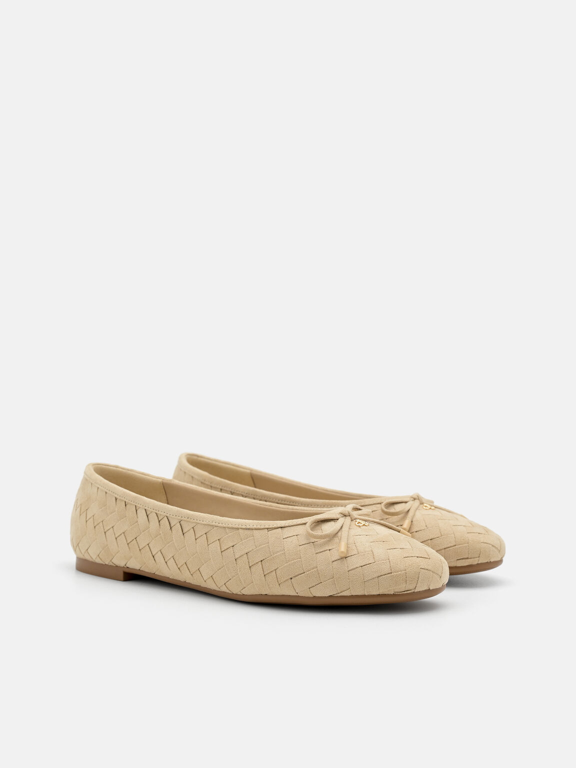 Anna Woven Ballerina Flats, Sand Weave, hi-res
