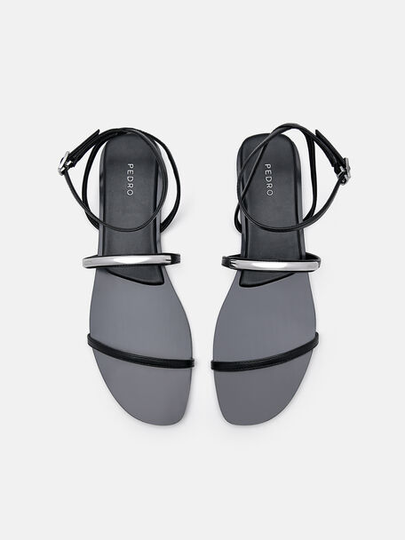 Gi&agrave;y sandals đế bệt Lia, Đen, hi-res