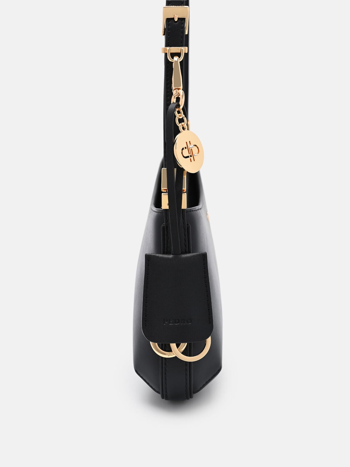 T&uacute;i đeo vai Jatte Leather Charm, Đen, hi-res