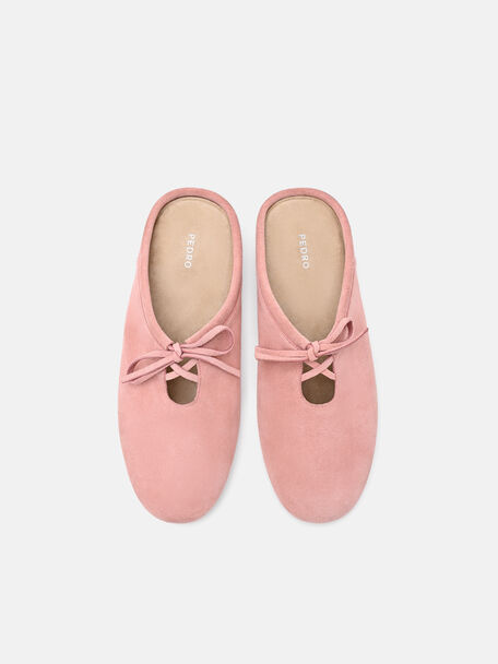 Elise Suede Mules, Pink, hi-res