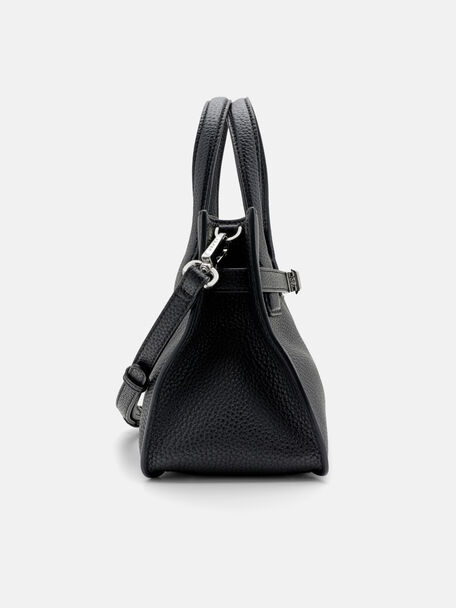 Danielle Small Leather Handbag, Black Tumble, hi-res