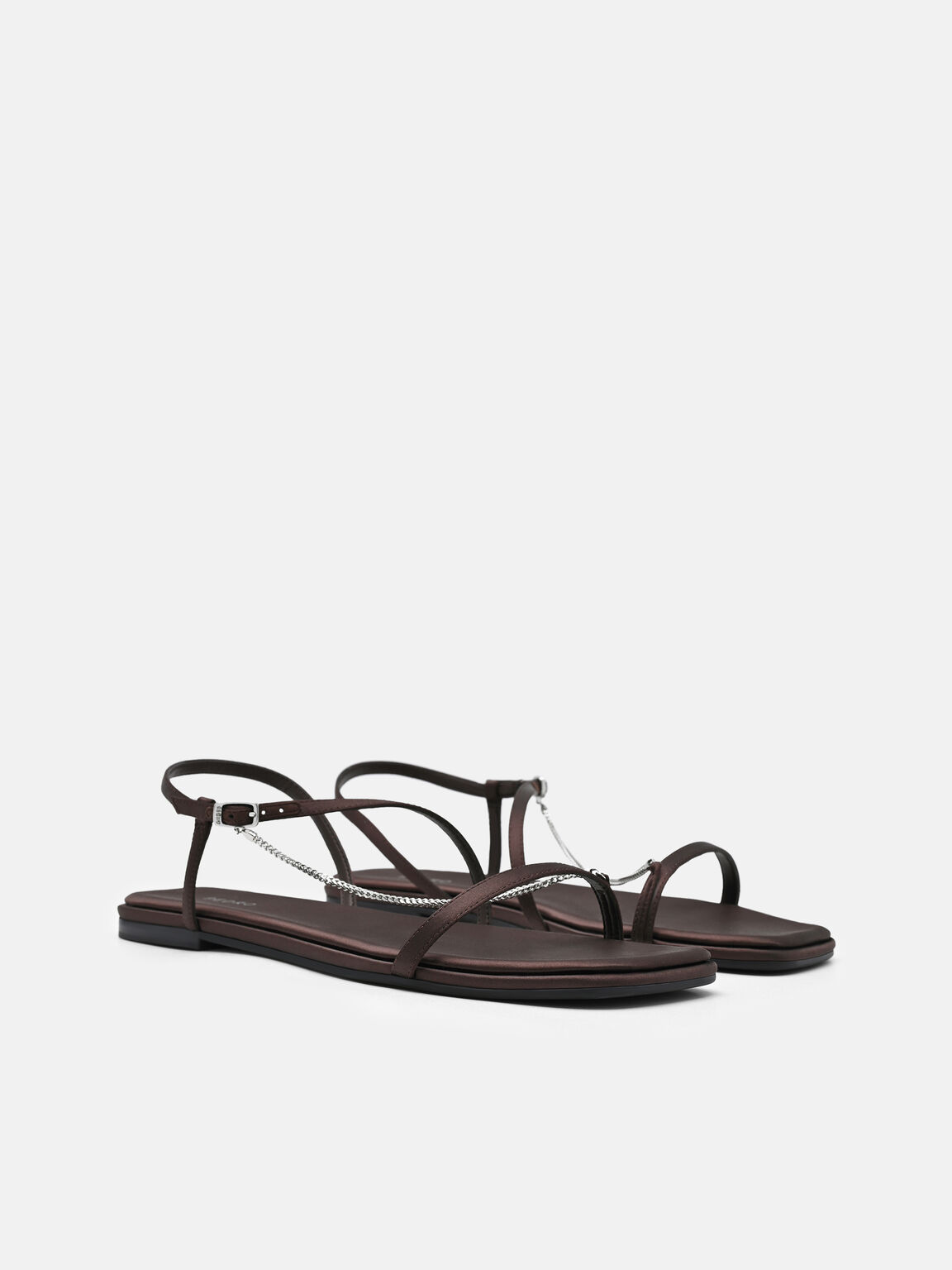 Marland Leather Ankle Strap Sandals, Dark Brown Satin, hi-res