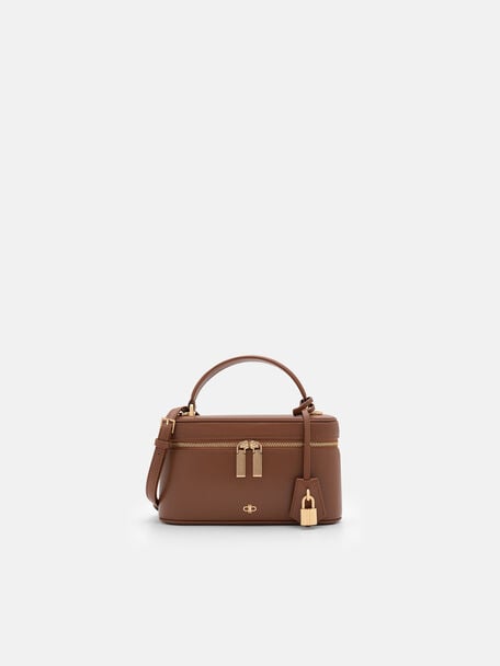 Ari Leather Shoulder Bag, Brown, hi-res