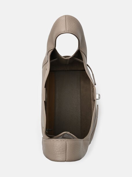 Danielle Large Leather Hobo Bag, Taupe Tumble, hi-res