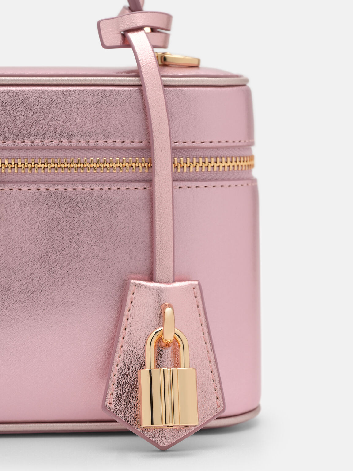 Ari Leather Shoulder Bag, Pink Metallic, hi-res
