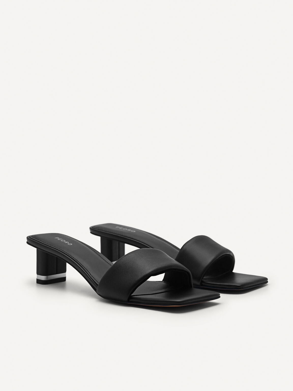 Porto Heel Sandals, Black, hi-res