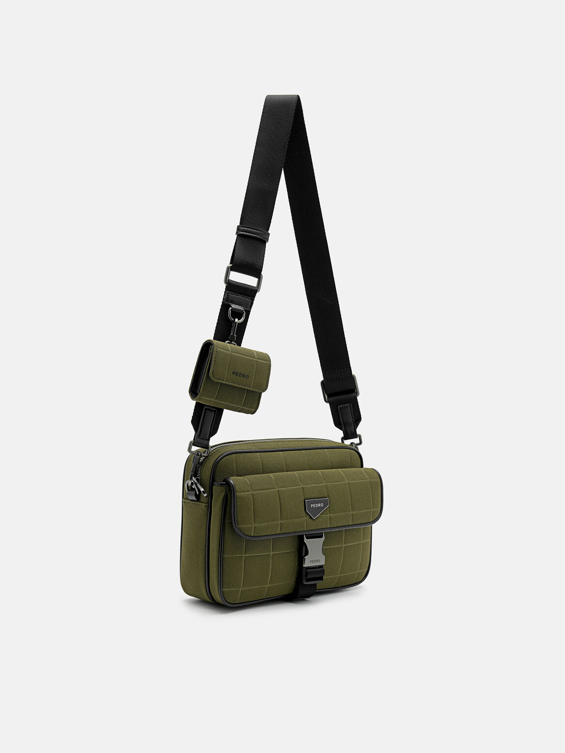 Túi đeo chéo phom chữ nhật Taper Compact, Xanh Quân Đội, hi-res