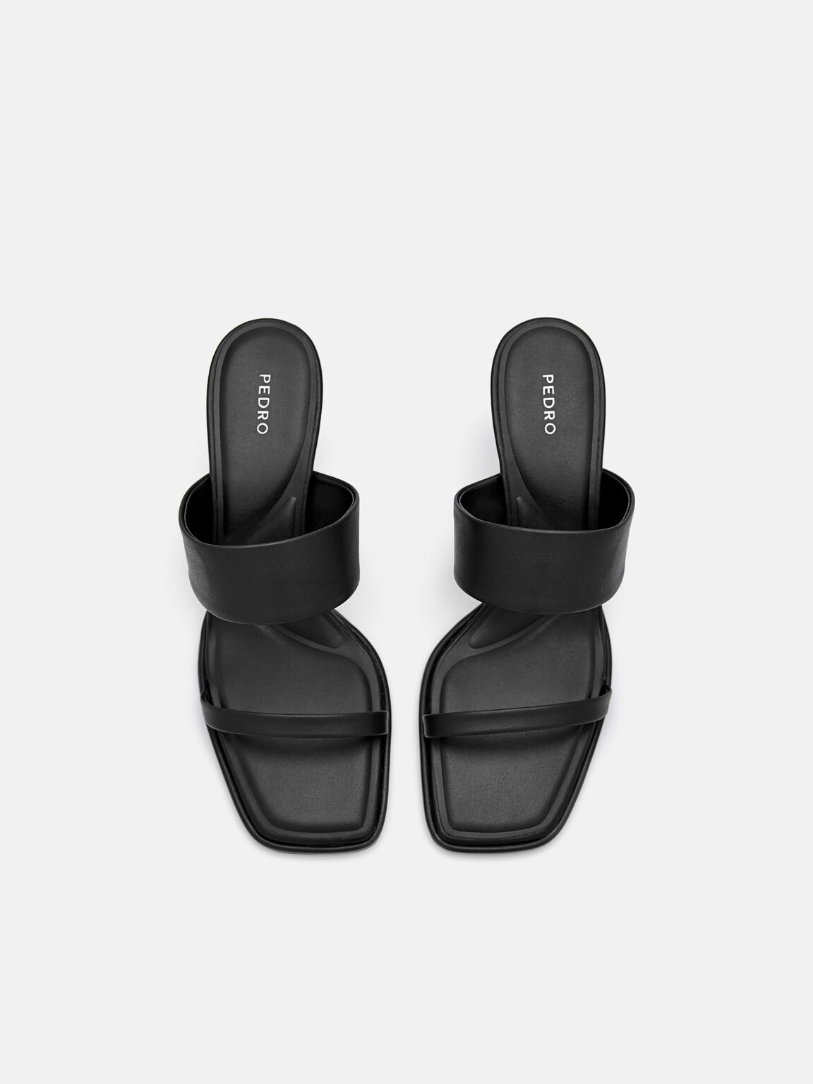 Amelie Leather Heel Sandals, Black, hi-res