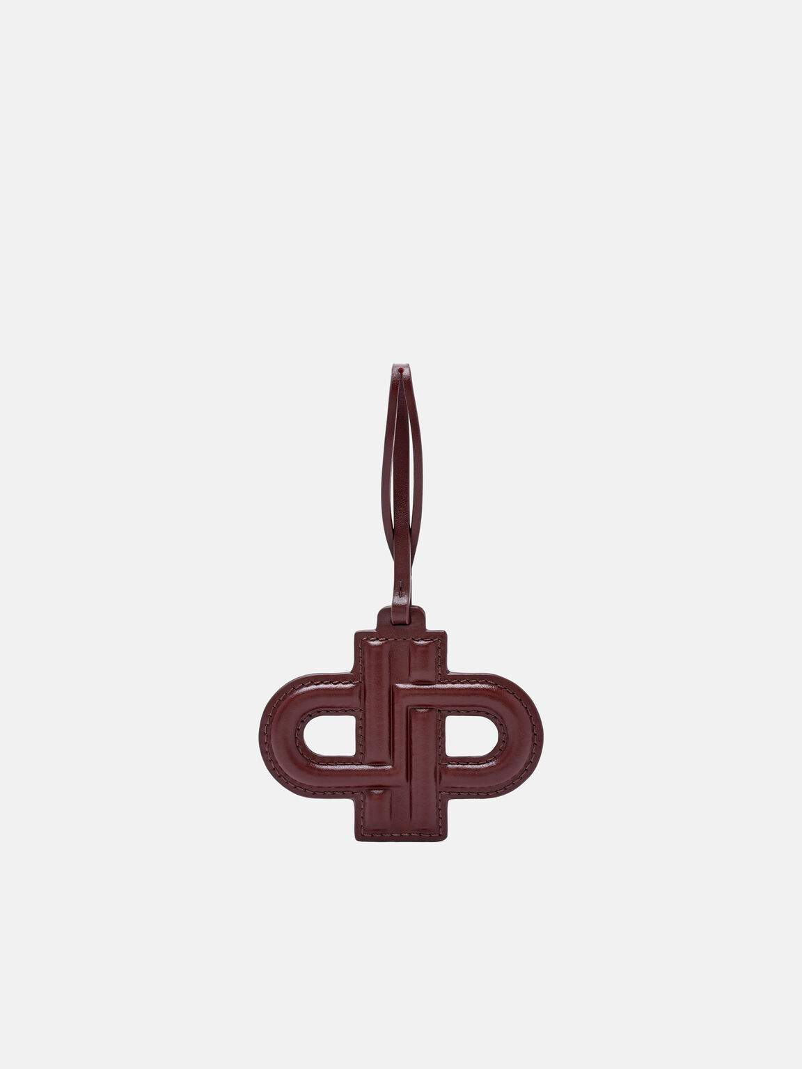 Leather Emblem Charm, Wine, hi-res