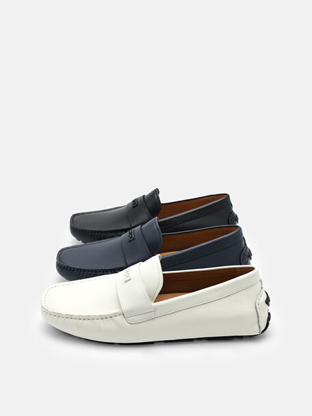 Giày lười mũi vuông Dennis Leather, Đen, hi-res