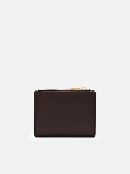 Leather Bi-Fold Wallet, Dark Brown, hi-res