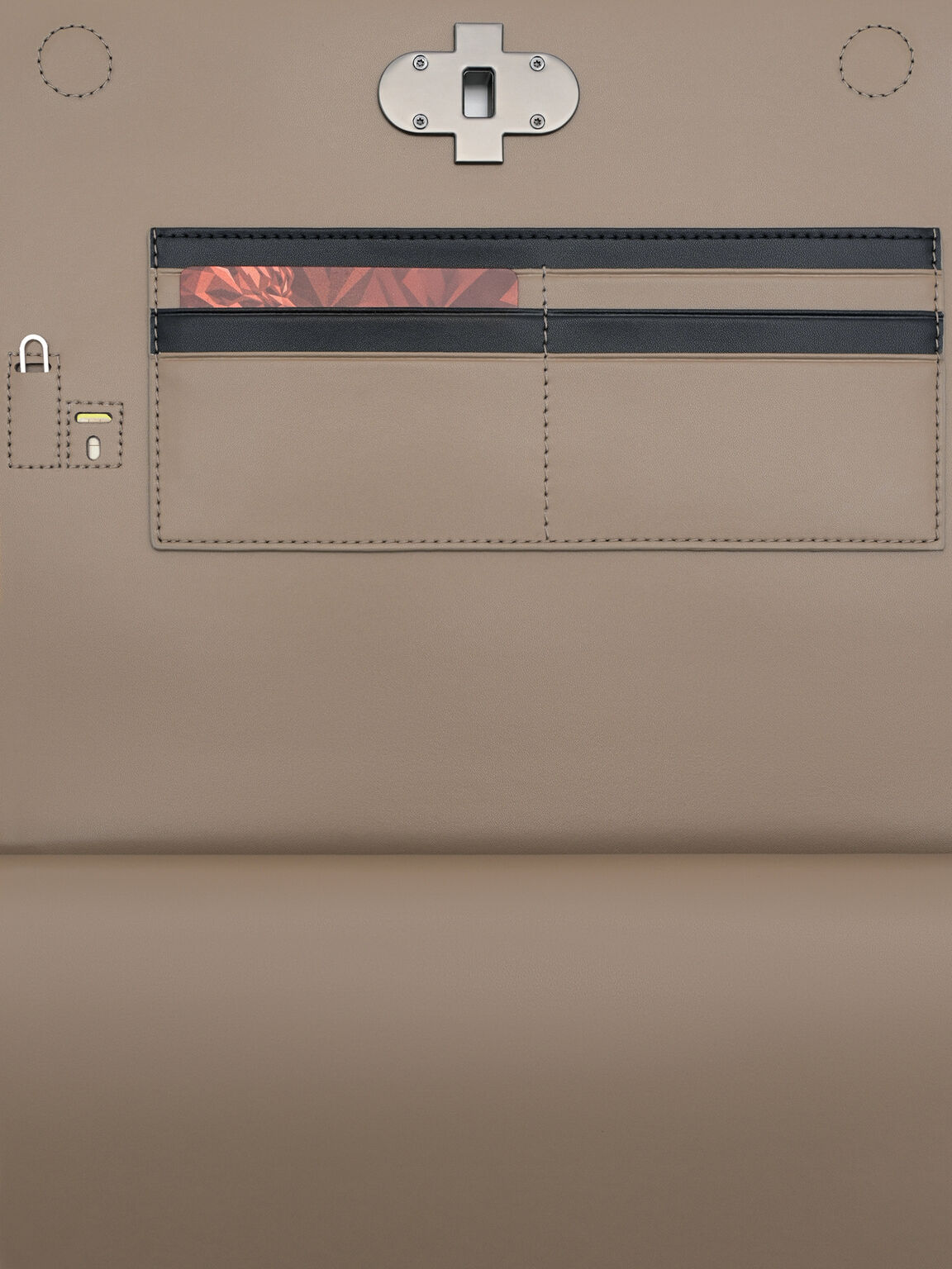 Saffiano Leather Portfolio Bag, Dark Taupe Saffiano, hi-res
