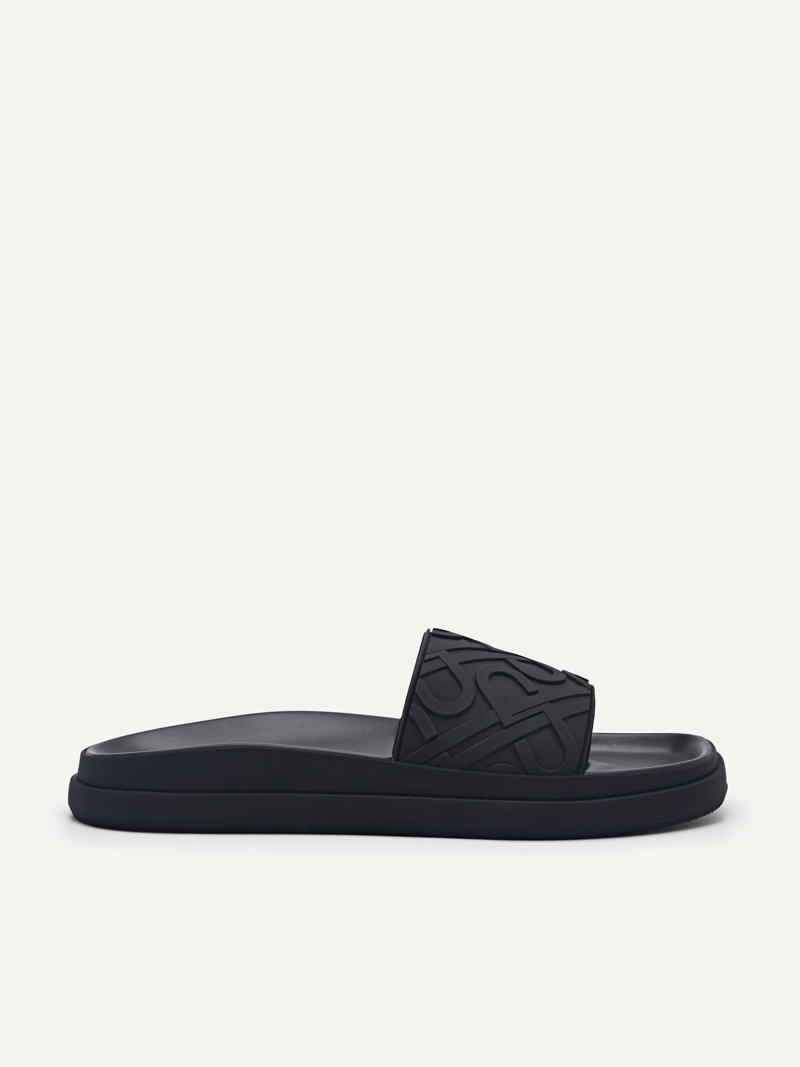 PEDRO Icon Embossed Slide Sandals, Black, hi-res