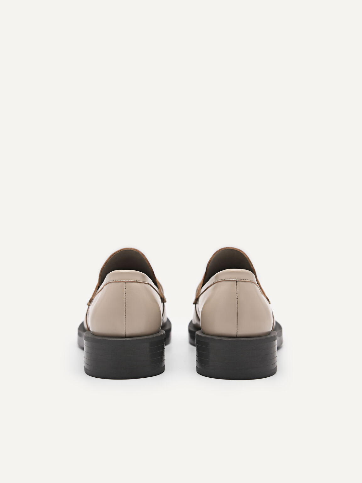 Giày lười đế thấp Icon Leather, Nâu Xám, hi-res