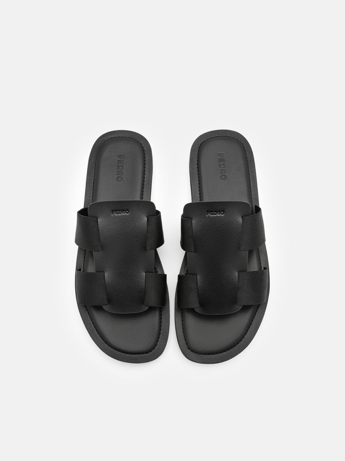 Grosgrain Band Sandals, Black, hi-res