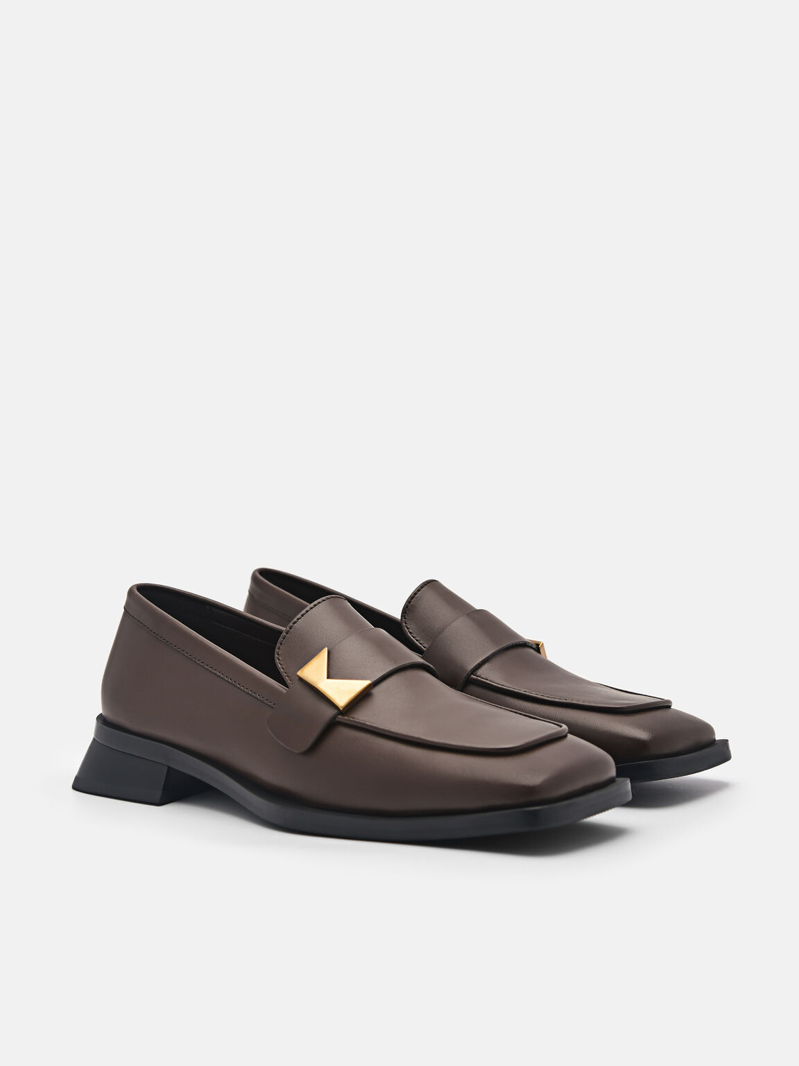 Marion Leather Loafers, Dark Brown, hi-res