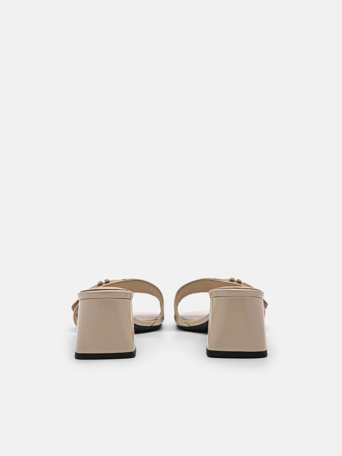 Giày sandals cao gót mũi vuông Icon Leather, Cát